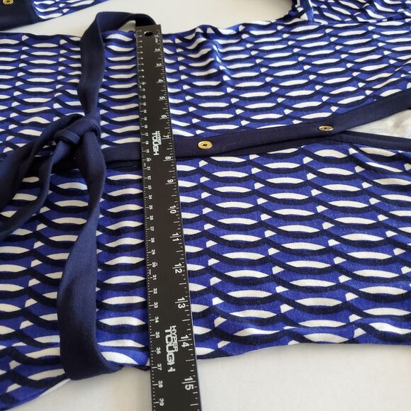 Boden Geometric Print Long Sleeve Shirtdress Button-Down Soft Jersey Sz 4 Preppy - Picture 5 of 9